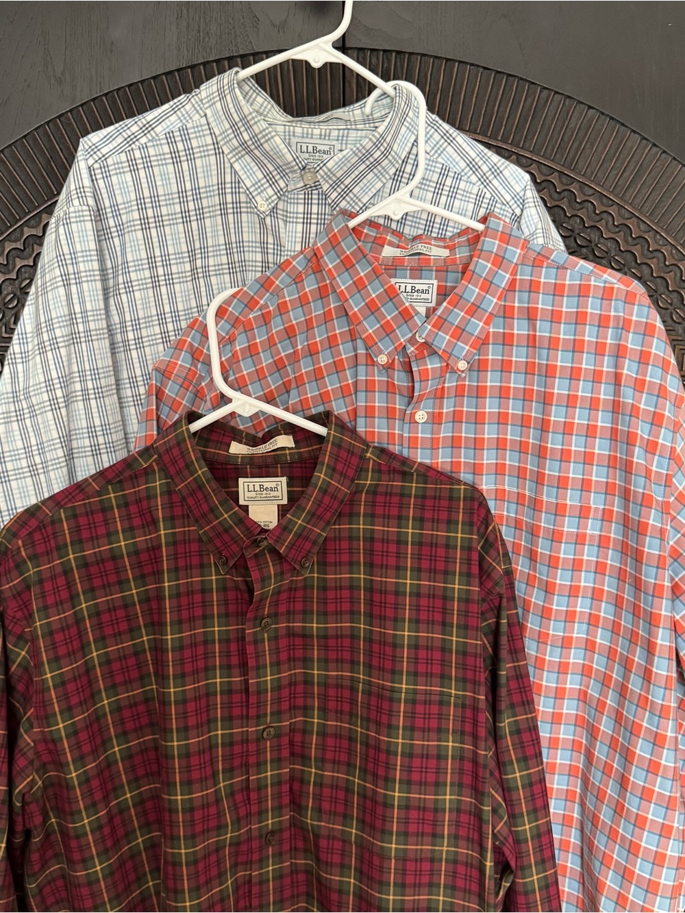 LL Bean Set of 3 Shirt Wrinkle Free Traditional Fit Button Down Shirt Men XL
